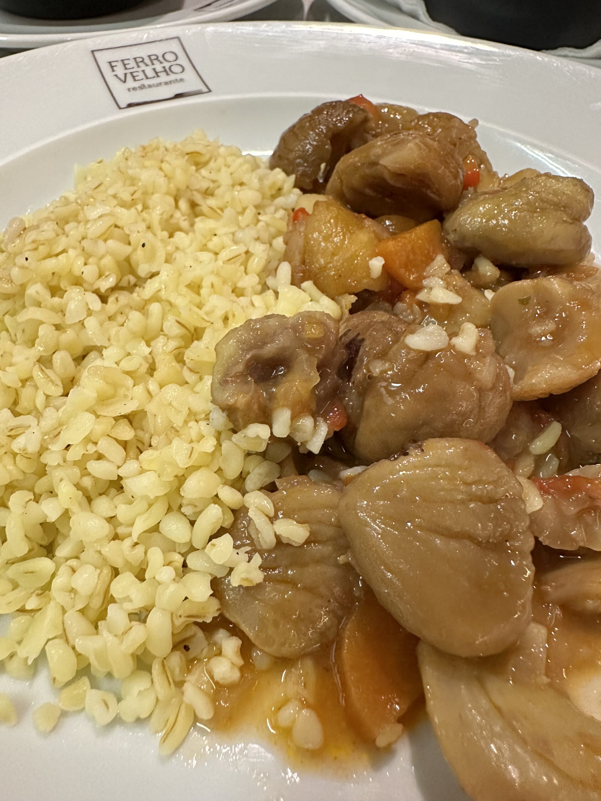 Estufado de Castanhas com Bulgur ferro velho