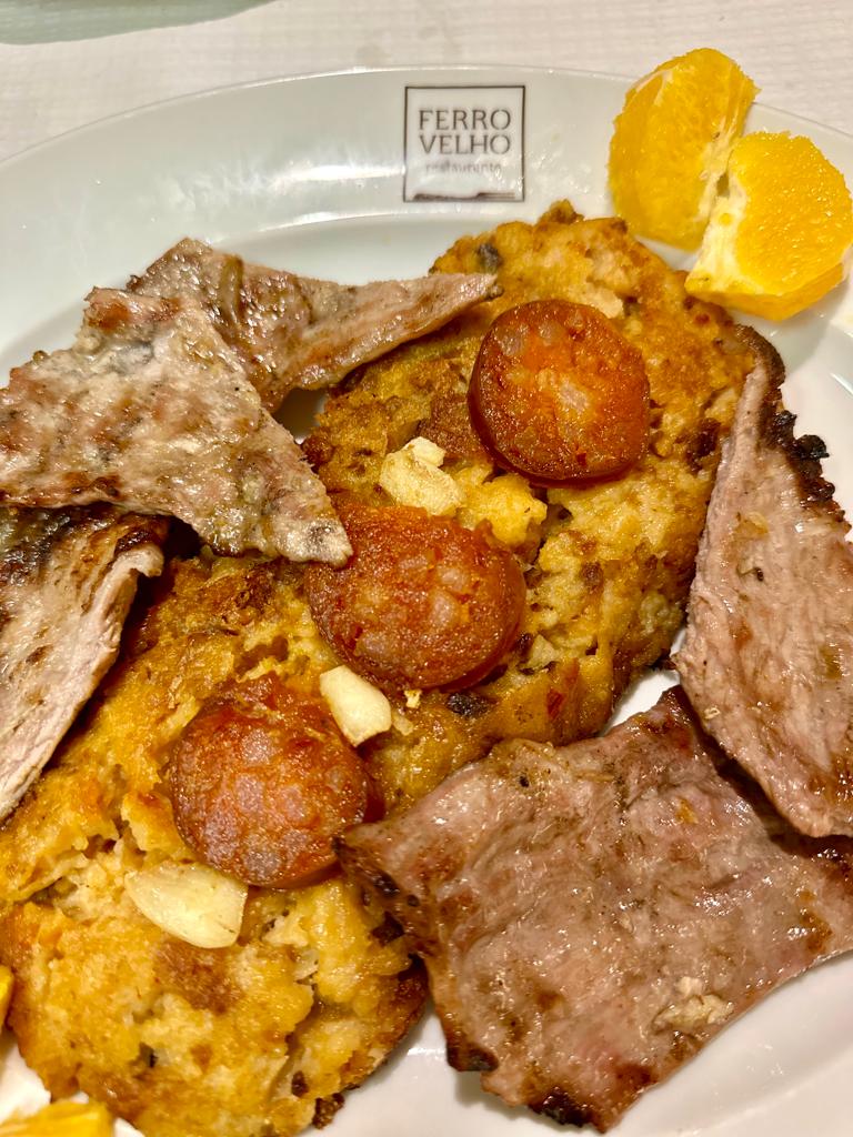 Migas com porco ibérico