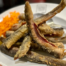 enguias fritas com açorda de ovas